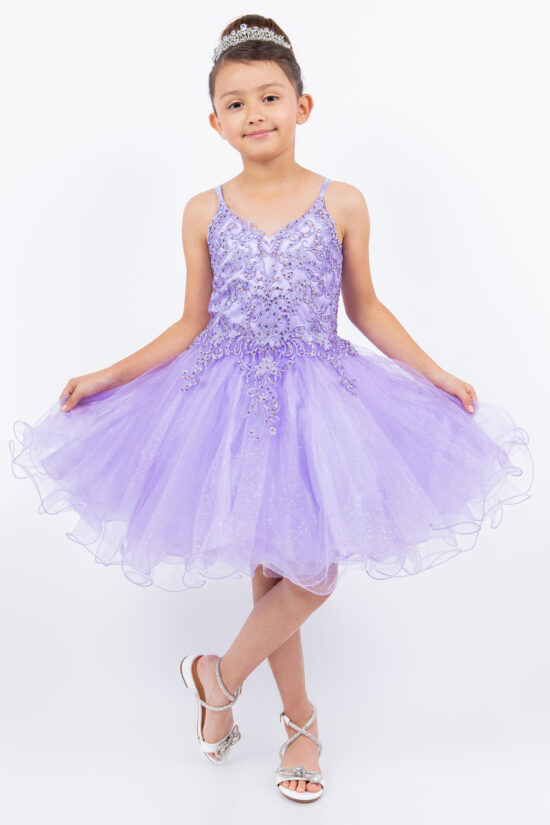 Spaghetti Tulle Lavendar Party Dress