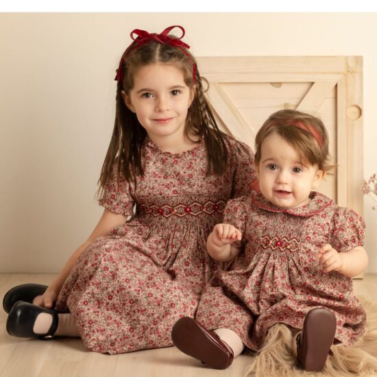 Luli & Me Granberry floral smock dress