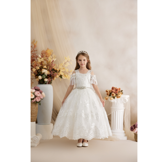 Princess Daliana Long Off Whiter Communion Dress