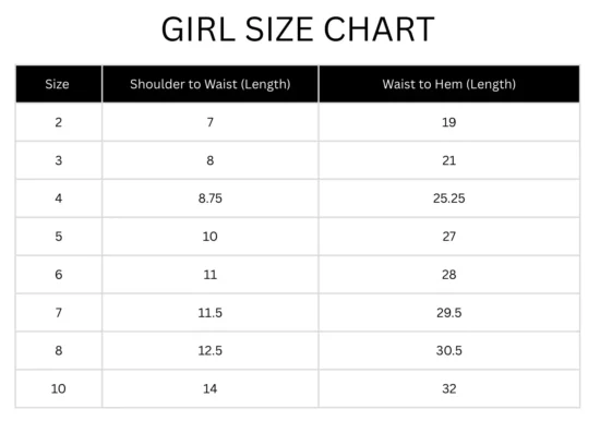 Girls Size Chart2