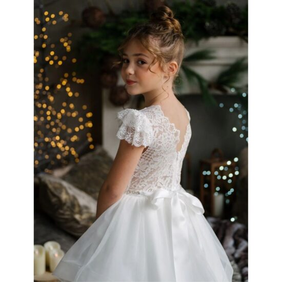 Teter Warm Kate - Girl's Lace Horsehair Off White Communion Dress.