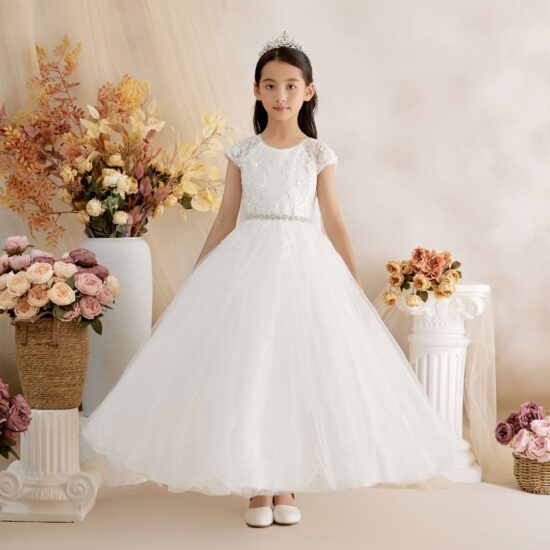 Princess Daliana Communion Pure White Long