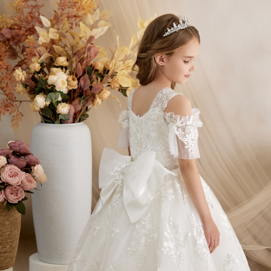 Princess Daliana Long Off Whiter Communion Dress