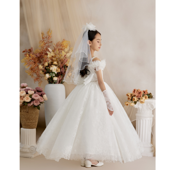 Princess Daliana Long Off Whiter Communion Dress