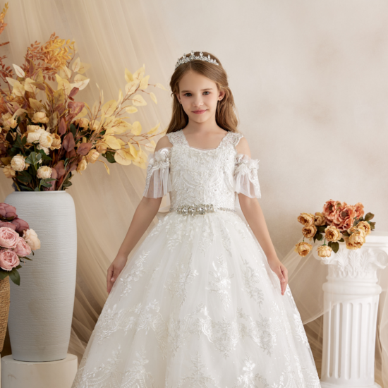 Princess Daliana Long Off Whiter Communion Dress