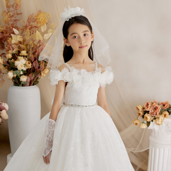 Princess Daliana Long Off Whiter Communion Dress