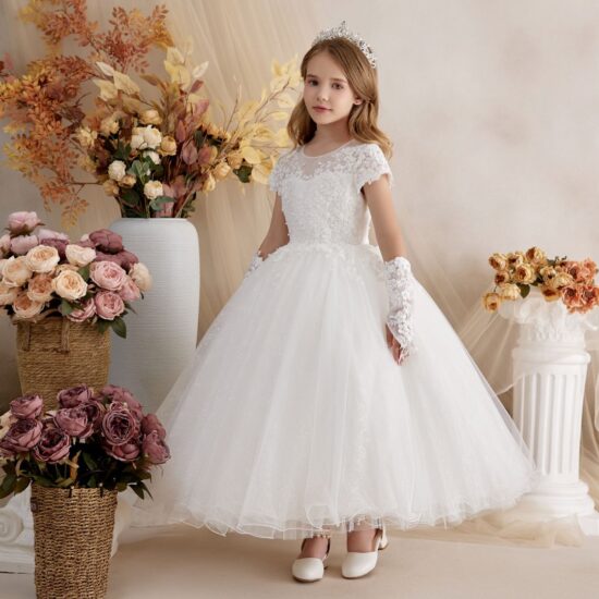 Princess Daliana Pure White communion Dress