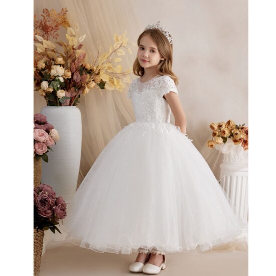 Princess Daliana Pure White communion Dress