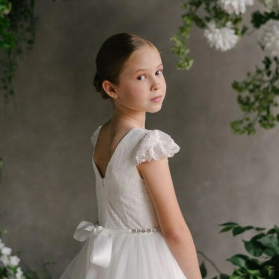 Teter Warm Serena - Girl's Communion Off White Lace Tulle Dress.