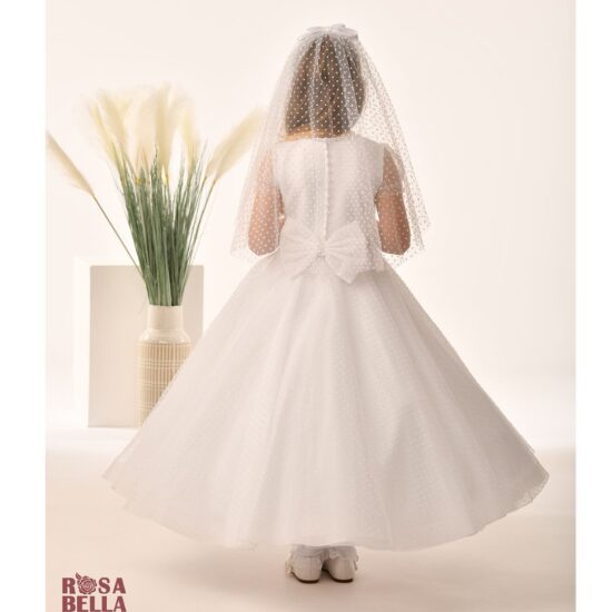 Sweetie Pie Communion dress with plumeti tulle details and elegance.”