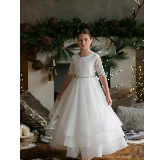 Teter Warm Sydney - Girl's Communion Off White Horsehair Dress.