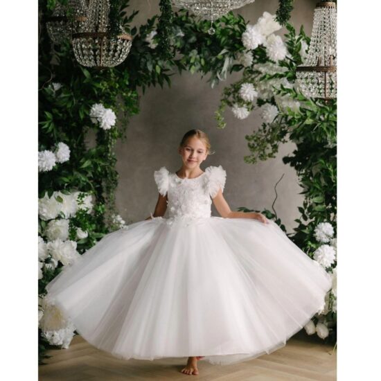 Teter Warm Vera - Girl's Communion White Lace Tulle Dress