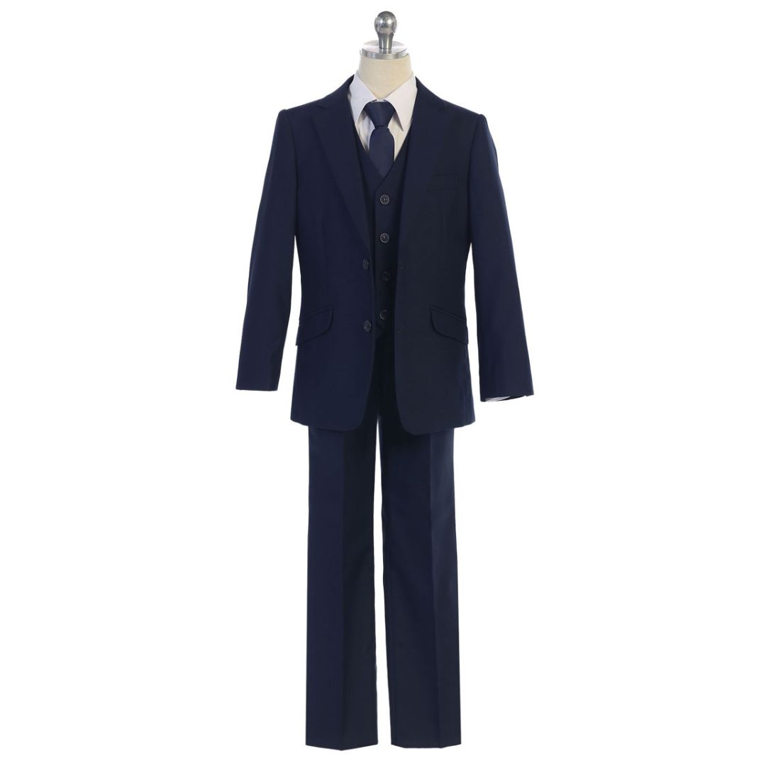 Bijan Kid Boy Suits 5 Piece Navy Blue Suit