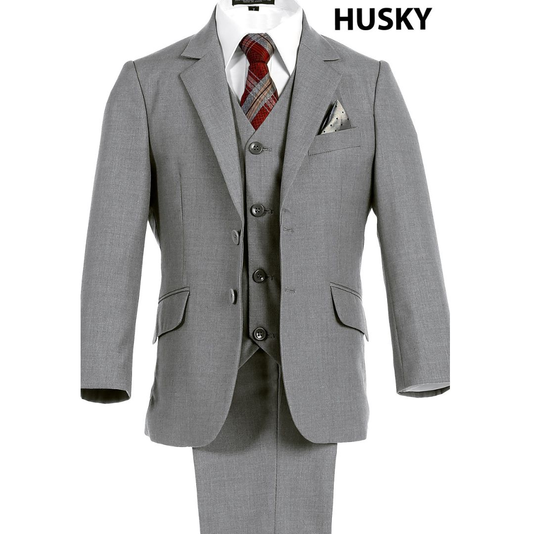 Bijan Kid Boy Suits Elegant Gray Husky Suit