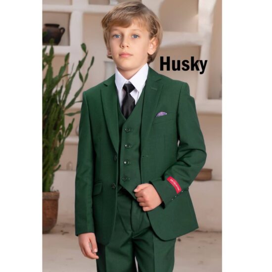 Bijan Kid Boy Suits Emerald Green Husky Suit