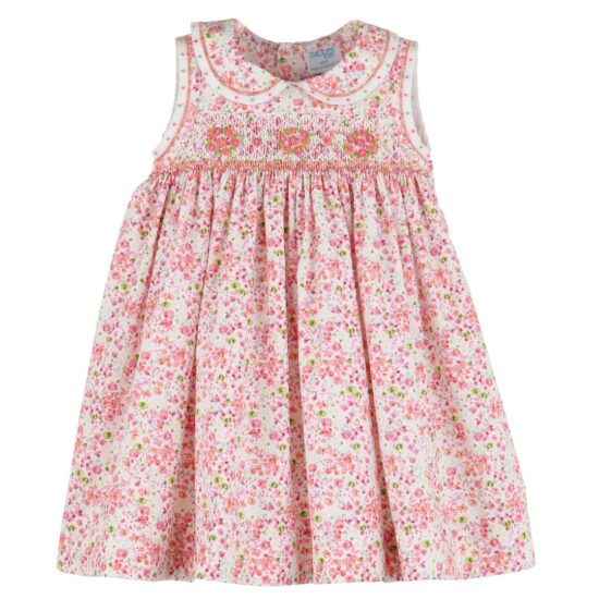 Luli & Me Berry Bouquet Smock Dress, Fuchsia