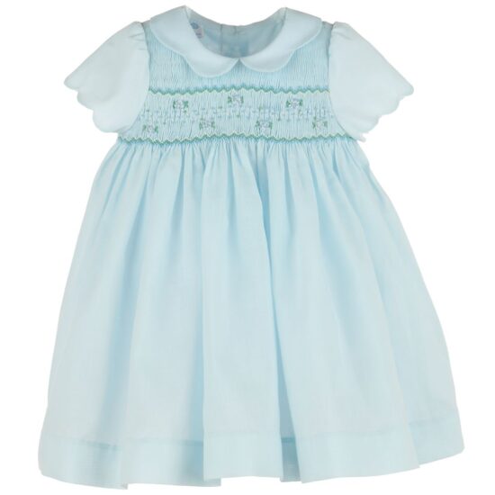 Luli and Me Enchanting Smock Dress, Blue