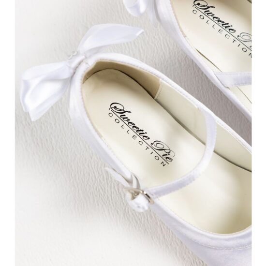 Sweetie Pie White Communion Shoes with Satin Bow