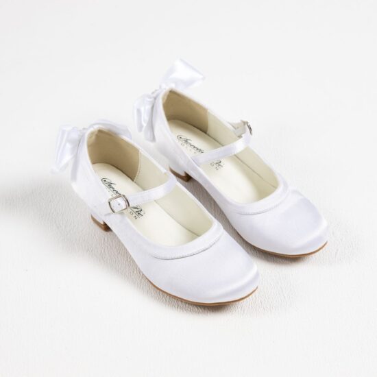 Sweetie Pie White Communion Shoes with Satin Bow