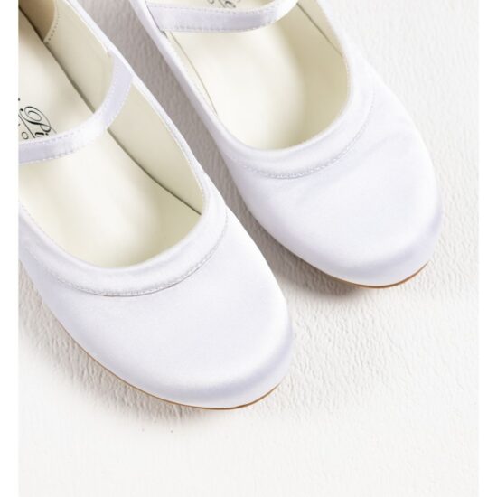 Sweetie Pie White Communion Shoes with Satin Bow