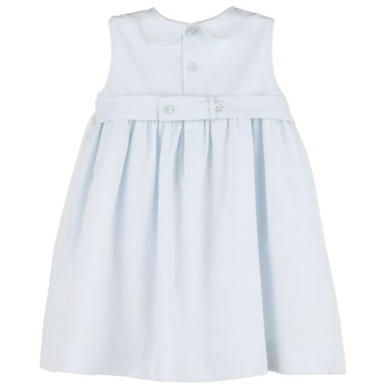 Luli & Me - Baby Blue Dress with Smock Embroidery