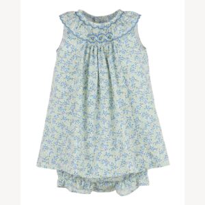 Luli&Me Floral Dress with Embroidery and Ruffles